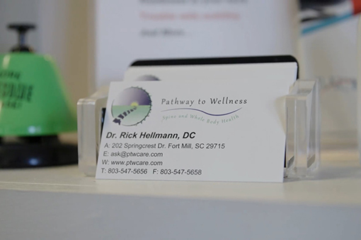 Business Card of a Wellness Services Provider in Fort Mill South Carolina